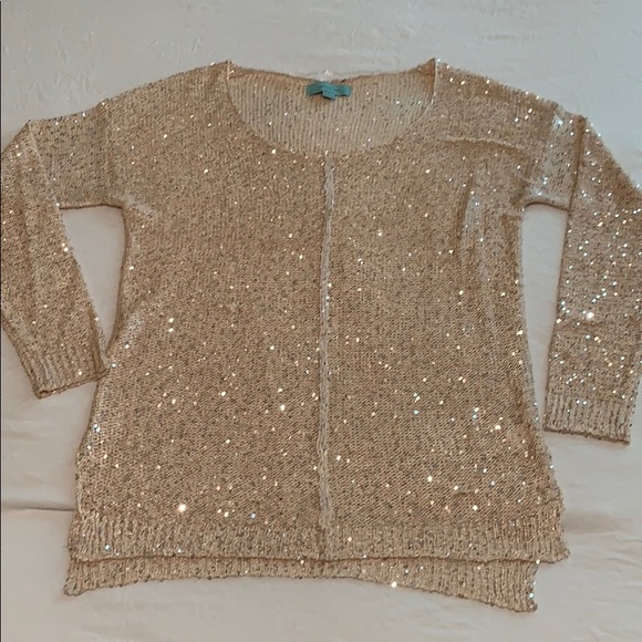 Gold Sequin Sweater - Picture 1 of 3